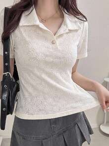 DAZY Women's Loose Casual T-Shirt, New Spring Style Suitable For Dates - White - View 9
