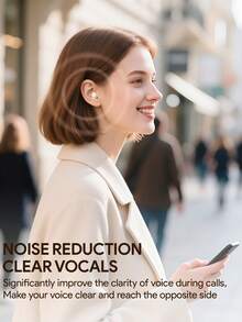 JMMO Earbud Nirkabel Invisible Sleep, Headphone Bluetooth Mini Tersembunyi untuk Tidur Miring, Earphone Isolasi Suara Ultra Lembut dan Nyaman dengan Kotak Pengisian Daya LED Digital, Kontrol Sentuh, Earbud Kecil Tersembunyi untuk Tidur, Bekerja, dan Berlari - View 6