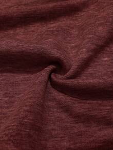Coolane Women's Summer/ Back To School Everyday Basic Solid Color Pleated Asymmetrical Neck Long Sleeve Pullover Burgundy Sweatshirt Grunge - Burgundy - View 6
