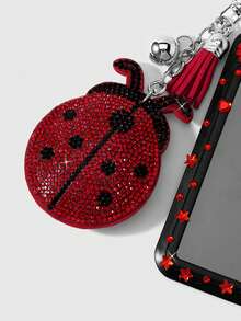 ROMWE Kawaii 1 Colorful And Fashionable Red Rhinestone Full Diamond Ladybug'DIY Diamond Jewelry Model 'water Diamond Sticker, Card Cover, Keychain, Bag Pendant. - Red-171 - View 9