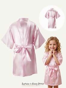 Cozy Pixies 1 Pink Girl Bathrobe Spring And Summer Breathable Nightgown - Multicolor - View 2