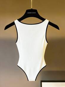 SHEIN Raffinéa 女士白色连体衣，V领沙滩连体衣，Y2K风格连体衣，优雅夏季度假连体衣，休闲连衣裙 - 白色 - 查看 2