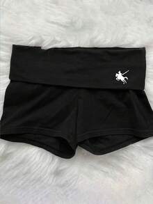 SHEIN Tween Girl Summer Casual Versatile Solid Color Shorts - Black - View 4