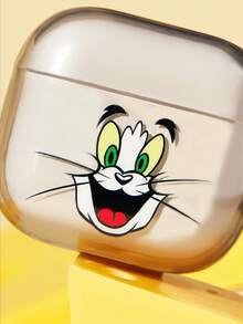 TOM & JERRY X SHEIN Cartoon Pattern Protection Anti-Drop Bluetooth Headset Case With Pendant, Suitable For IPod - Multicolor - View 2
