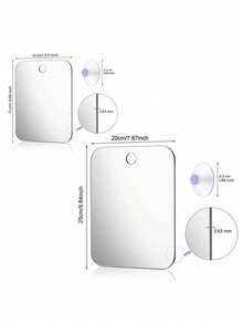 1 Acrylic Mirror With Suction Cup Wall Mount, Shower Mirror With Razor Holder, Unisex, Portable, Suitable For Shaving, Makeup And Other Uses In The Bathroom. - Silver - View 8