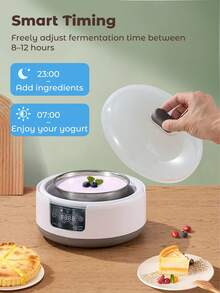 Automatic Yogurt Maker Machine, Digital Control Yogurt Fermenter For Yogurt, Rice Wine, Natto, Household Kitchen Fermentation Appliance, EU Plug - View 4