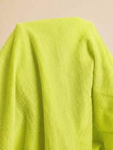 Freevana Women's Plus Size Summer Casual Solid Color Hollow Out Short Sleeve T-Shirt Vacation Neon Green - Green - View 8