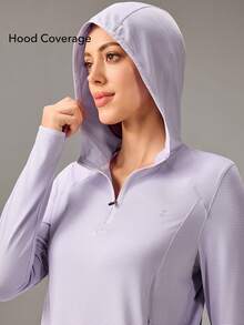 OutZeal Women Sports Sweatshirts Hiking Camping Quick-Dry Hood Active Tops - Mauve Purple - View 4