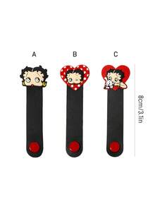 Betty Boop x SHEIN 卡通數據線收納夾，旅行耳機充電線理線夾，家用多功能可愛捲線整理器，適用於各種線材收納 - 彩色 - 查看 3