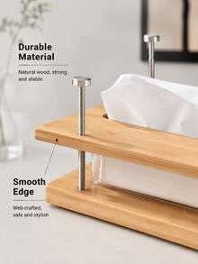 Cirelle Mid-Century Suspended Wooden Tissue Box, Japanese-Style Solid Wood Napkin Holder, Creative Desktop Tissue Dispenser, 3 Colors Available Cherry Wood/Bamboo Natural/Bamboo Walnut, Smooth Polished Napkin Organizer For Restaurant, Office, Home, Kitchen - Multicolor - View 10