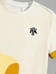 Sorvial Men's Short Sleeve Crew Neck T-Shirt And Pocket Shorts Set - Yellow - View 6