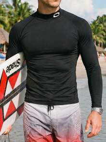 Ironwick Camiseta deportiva de manga larga con cuello alto y estampado gráfico, para hombre, color negro, para primavera/otoño - Multicolor - Ver 4