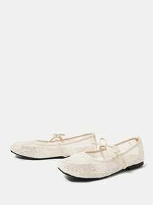 CUCCOO HITCHD Women's Casual Flat Shoes With Bow Decor, For Daily Wear - Apricot - View 3