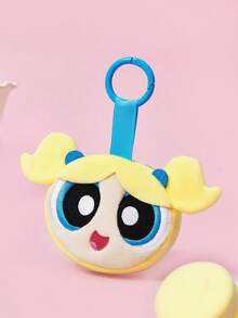 THE POWERPUFF GIRLS X SHEIN 1個可愛卡通零錢包，立體造型，可收納硬幣、卡片、鑰匙及其他用品，可掛在包包上 - 黃色 - 查看 4
