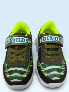 Tennis Shoes With Dinosaur Light - Dark Green - View 5