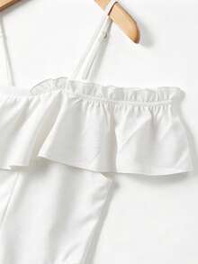 GlowEve CURVE Elegant Fashionable Ruffle Off-Shoulder Blouse For Plus Size Women - White - View 5