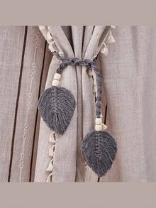 1pc/Set Of Bohemian-Style Curtain Straps, Hand-Woven Colorful Leaf Curtain Decorative Buckles, Curtain Binding Ropes, Home Soft Decoration Hanging Ornaments, Wedding Decor - 1PC - View 8