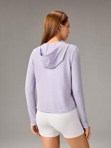 OutZeal Women Sports Sweatshirts Hiking Camping Quick-Dry Hood Active Tops - Mauve Purple - View 7
