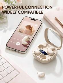JMMO Earbud Nirkabel Invisible Sleep, Headphone Bluetooth Mini Tersembunyi untuk Tidur Miring, Earphone Isolasi Suara Ultra Lembut dan Nyaman dengan Kotak Pengisian Daya LED Digital, Kontrol Sentuh, Earbud Kecil Tersembunyi untuk Tidur, Bekerja, dan Berlari - View 8