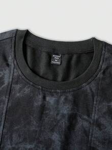 ROMWE MEN Street Life Men's Casual Washed Distressed Short Sleeve T-Shirt - Black - View 4