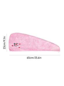 Mean Girls | SHEIN Flower Smiling Face Pattern Hair Dryer Cap, Small Daisy Pattern Absorbent Material Hair Towel, Suitable For All Hair Types, Bath Products - Baby Pink - View 3