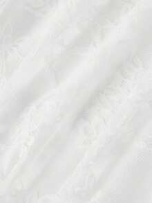 SHEIN MOD 白色露肩蕾絲 2 合 1 喇叭袖長袖女款上衣，適合秋季、節慶、派對、茶會、海灘、婚禮，浪漫風格 - 白色 - 查看 7