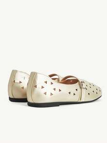 CUCCOO CHICEST Women's Skeleton, Buckle, Comfortable Flat Shoes - Gold - View 11
