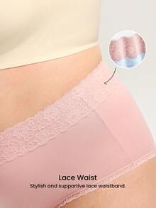 LUVLETTE Plus 2入組 透氣高腰純棉基本款女款少女風內褲三角褲套裝 - 彩色 - 查看 4