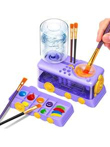 Popular Acrylic Painting Cleaning Tool New Hair Brush Rinser With Automatic Water Change Brush Holder-For Art Supplies - Multicolor - View 9