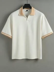 Manfinity CasualCool 男士紋理面料成熟休閒 Polo 衫，適合日常外出、聚會與通勤，正式場合適用 - 彩色 - 查看 8