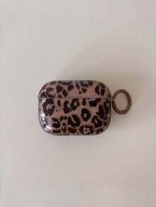 Semi-Transparent Coffee Brown Leopard Print Pro 3/2/1 & 4/3/2 Case With Keychain Loop, Protective Film Reminder, On-The-Go Stylish Accessory - Coffee Brown - View 4