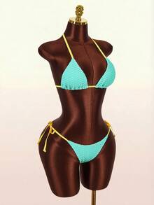 Amplova Women's Swimsuit Set With Camisole Cover-Up, Sexy Avant-Garde Vacation Set With Contrast Color Details, Cute Mini - Multicolor - View 8