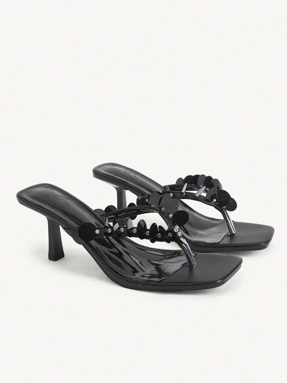 CUCCOO CHICEST Women's Sequin Design Fashion Daily Wear Slip-On High Heel Sandals Wedding Shoes Spring Shoes Bride Shoes Summer
