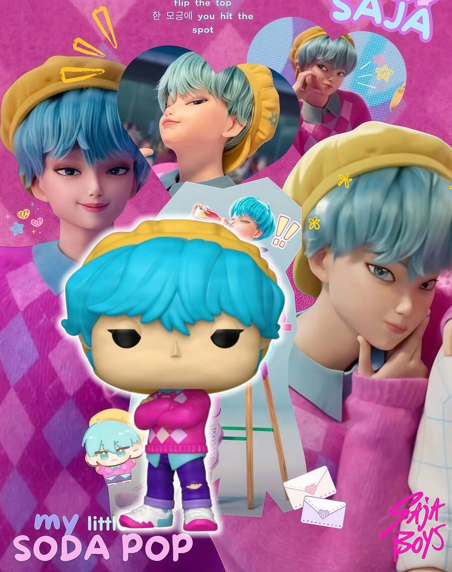 Funko POP Animation KPOP 恶魔猎人系列搪胶人偶 No.2434,蓝发角色收藏模型,橱窗盒包装,可作桌面、书架、房间展示装饰,色彩鲜艳的卡通风格摆件 - 彩色 - 查看 1