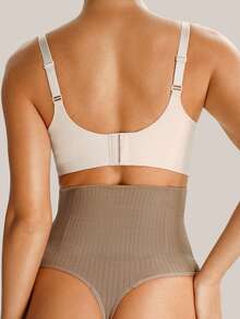 Barelissa Women's Solid Color High Waist Shapewear Panty - Maroon - View 2