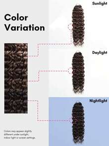 Boho Braids 1 件水波纹钩针真人发接发无结预分离羽毛真人发棕色 14-20 英寸 - S4 - 查看 10
