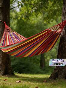 Rainbow Striped Soft Canvas Material. Ergonomic Design For Comfort, Easy To Carry, Suitable For Outdoor Trips And Activities. Essential Items For Holiday Camping. (Included With Storage Bag + 2 Thick Straps) (Random Style). - Color and Style Are Random. - View 1