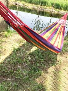 Rainbow Striped Soft Canvas Material. Ergonomic Design For Comfort, Easy To Carry, Suitable For Outdoor Trips And Activities. Essential Items For Holiday Camping. (Included With Storage Bag + 2 Thick Straps) (Random Style). - Color and Style Are Random. - View 7