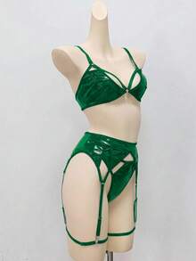 AltCore 4件組女款性感無鋼圈內衣套裝 - 綠色 - 查看 7