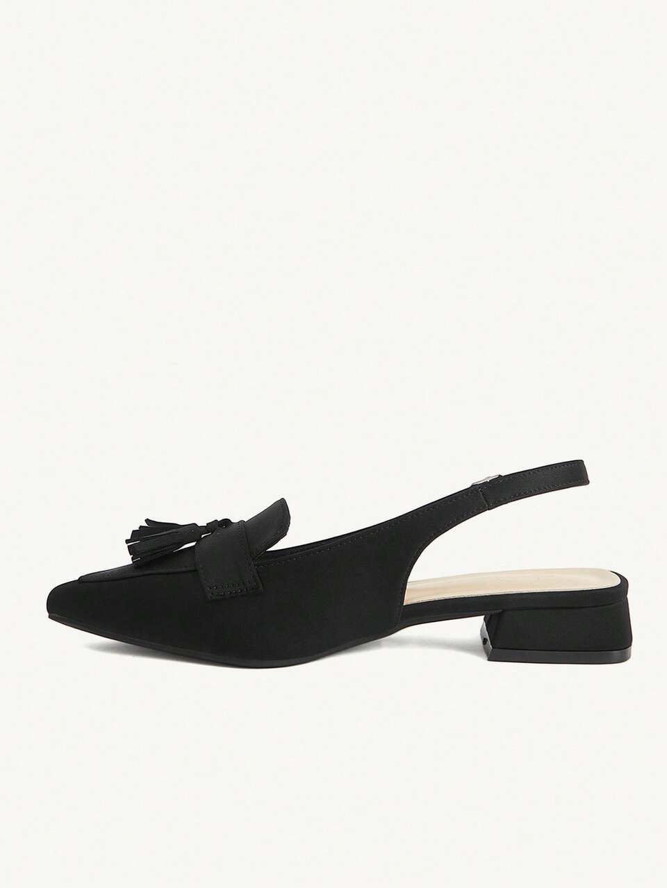 CUCCOO CHICEST Ladies' Summer New Black Flower Pointed Back Strap Shoes Elegant Breathable Commuter Women's Shoes