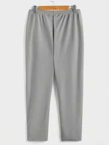 EASEVO Men's Plus Size Letter Print   Short Sleeve T-Shirt And Pants Casual Set - Light Grey - View 9