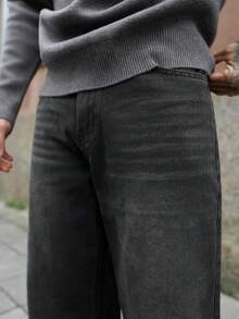 Artur Kramer 1件 Hearty Haven 休闲宽松美式街头风男士牛仔夹克 - 黑色 - 查看 1