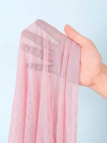 Swim Basics Vacation Beach Solid Color Mesh Cover-Up Skirt - Pink - View 5