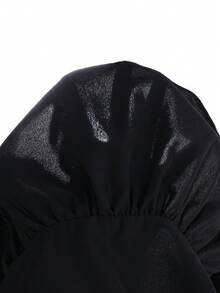 SHEIN 2件組 青少年女孩夏季新款無袖上衣（荷葉邊露背款）搭配編織印花長褲，休閒百搭套裝，適合度假、外出、購物、通勤 - 黑色 - 查看 7