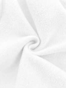 SHEIN 青少年女孩灰色休閒連帽運動衫，附口袋，十字設計，百搭長袖套頭衫，秋冬女童服飾 - 白色 - 查看 6
