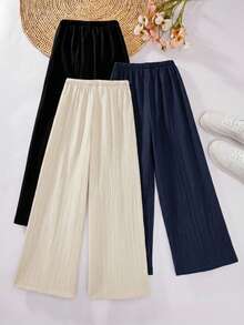 Teen Girl Drawstring Loose Casual Long Pants - Multicolor - View 2