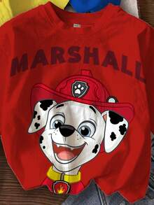 SHEIN | PAW Patrol Young Boy Casual Simple Comfortable Cartoon Animation Pattern Print Classic Color Block Cute Puppy Round Neck Short Sleeve T-Shirt 3pcs Set Suitable For Spring And Summer - Multicolor - View 5