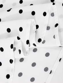 SHEIN Girls' Print Patterned Flutter Sleeve Waist-Defining Dress - White - View 7