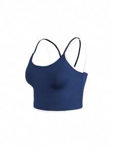 Cheerettes Women's Plus Size Simple Versatile Double Strap Cropped Sports Tank Top - White - View 7