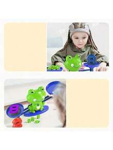Frog Balance Scale Children's Learning Toys, Educational Games, For Counting, Color Recognition, With Answer Cards, Balance Scale Toys, Holiday Gifts - Multicolor - View 5